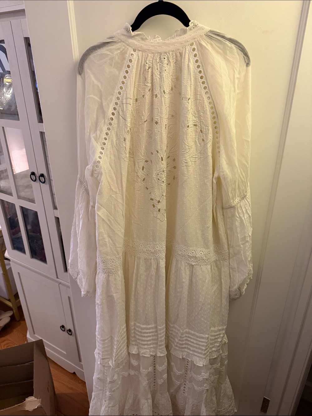 Hemant & Nandita White Embroidered Cotton Maxi Dress XL - Picture 6 of 6